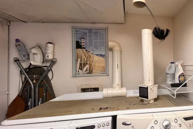 Residential clothes dryer centrifugal airflow blower and thermal fuse diagnostic inspection